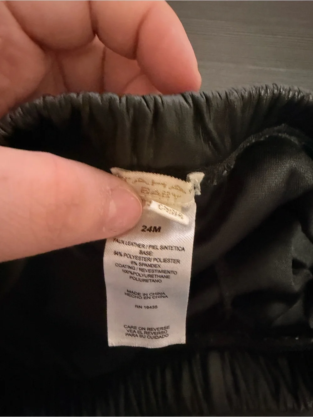 GAP Black Faux Leather Mini Skirt with Elastic Waist